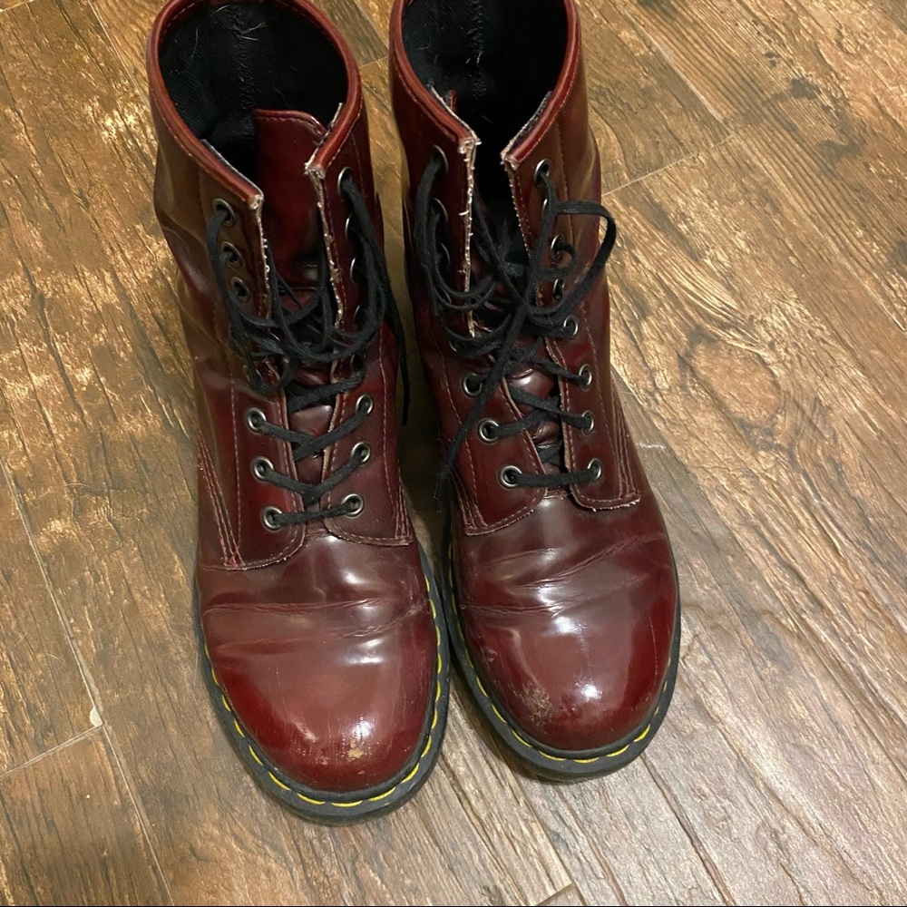 Vegan 1490 Doc Martens - Dr. Martens - Cherry Red